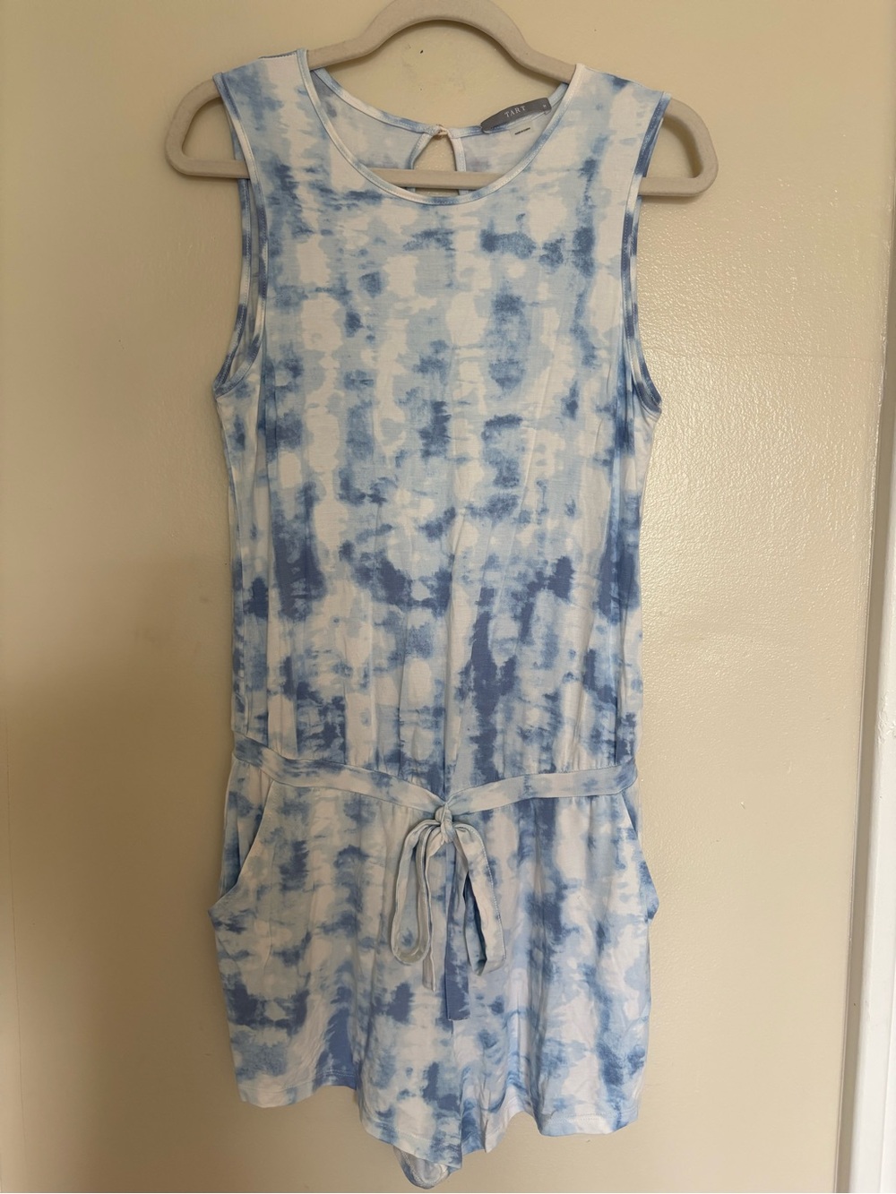 NWOT Tart Light Blue and White Tie-Dye Romper